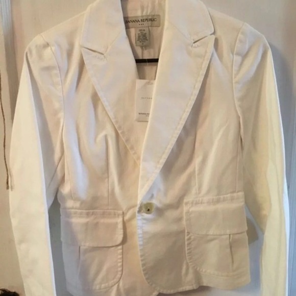 NWT! Banana Republic Blazer White  Sz 0 - Picture 1 of 1